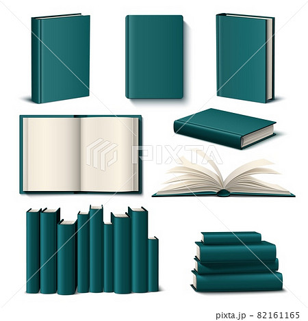 Realistic color books mockup. 3d empty elegant - Stock