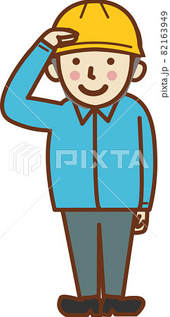 ポーズをとる作業員の男性。 82163949