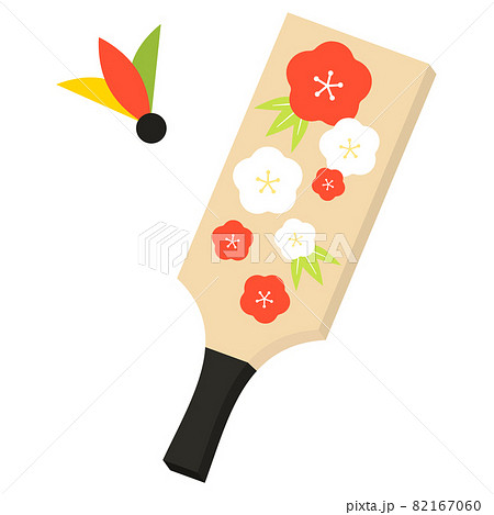 日本のお正月イメージイラスト素材 羽子板 羽根突き ベクターあり のイラスト素材