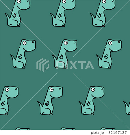 colored seamless repeating childrens pattern with cute dinosaurs for fashion clothes, fabric. colored seamless repeating childrens pattern with cute dinosaurs for fashion clothes, fabric. 82167127