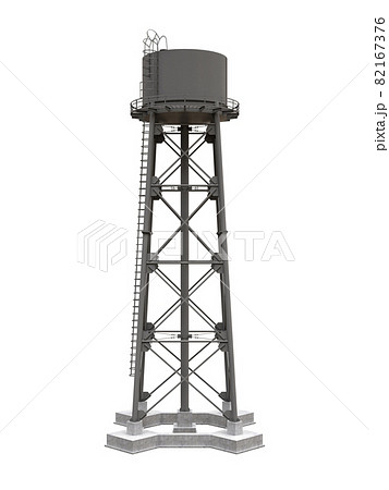 Water Tower. 3D illustration. Isolated on white background. watery resource reservoir and industrial high metal structure container water-tower 82167376