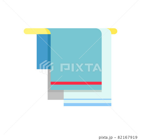 Towels Hanging on Rail Icon Vector Illustration Towels Hanging on Rail Icon Vector Illustration 82167919