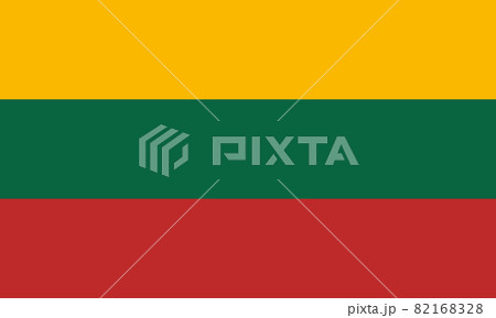 National flag of Lithuania original size and colors vector illustration, Lietuvos veliava Lithuanian flag, Republic of Lithuania flag