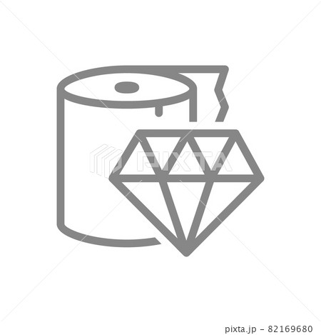 Paper towels and diamond line icon. Paper roll, napkins, excellent quality symbol 82169680