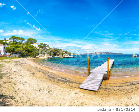 Captivating  view of  beach on Porto Rafael resort. Picturesque seascape of Mediterranean sea. 82170214