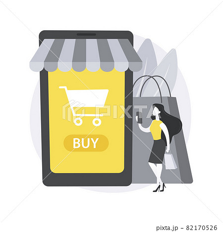 Mobile based marketplace abstract concept vector illustration. 82170526