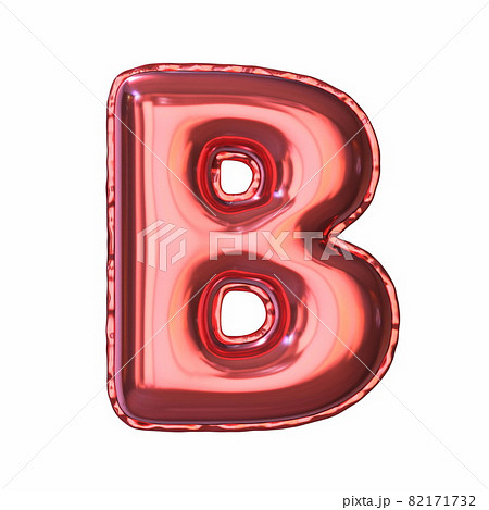 Red Metallic Balloon Font Letter B 3Dのイラスト素材 [82171732] - PIXTA