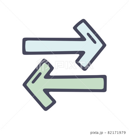 left right arrow color vector doodle simple icon left right arrow color vector doodle simple icon 82171979