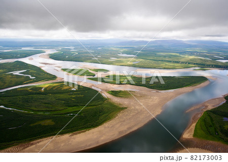 Top view of the Anadyr River. Chukotka, Russia. 82173003