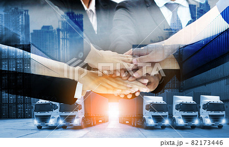 Double exposure of business teamwork industry of container truck ,ship in port and freight cargo plane in transport and import-export commercial logistic ,shipping business industry Double exposure of business teamwork industry of container truck ,ship in port and freight cargo plane in transport and import-export commercial logistic ,shipping business industry 82173446