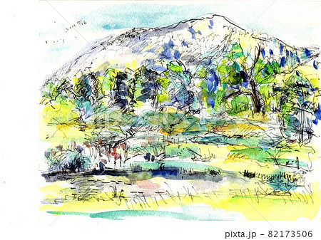 岩手県 八幡平連峰の水彩画 岩手県 八幡平連峰の水彩画 82173506