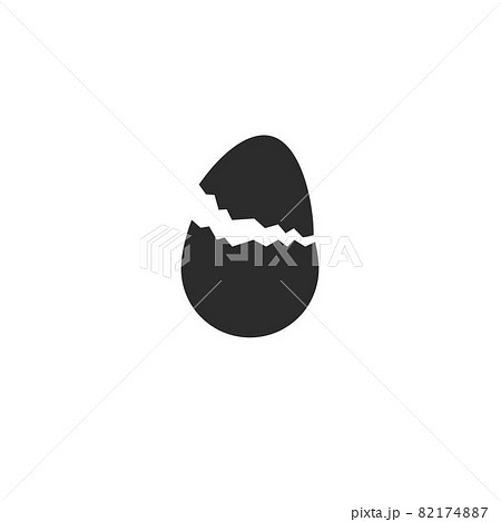 Cracked Egg Icon Vector Illustration Design のイラスト素材 1747