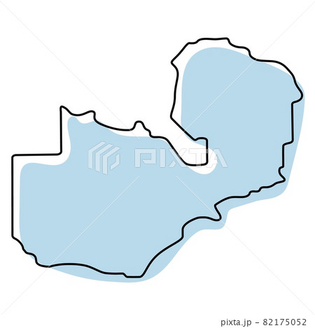 Stylized simple outline map of Zambia icon. Blue sketch map of Zambia vector illustration Stylized simple outline map of Zambia icon. Blue sketch map of Zambia vector illustration 82175052