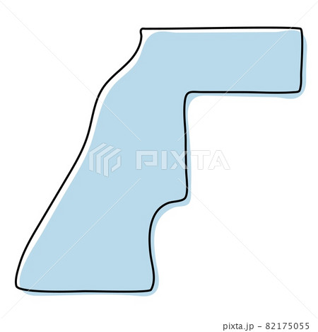 Stylized simple outline map of Western Sahara icon. Blue sketch map of Western Sahara vector illustration Stylized simple outline map of Western Sahara icon. Blue sketch map of Western Sahara vector illustration 82175055