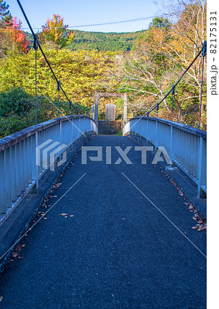 三波石峡　そうせき橋　秋の風景　紅葉の季節　　 82175131