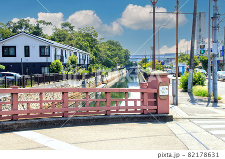 堺市御陵通土居川沿いの風景・山之口橋 82178631