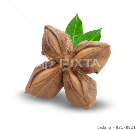 Nuts Incas , sacha inchi peanut seed an isolated on white background 82178921