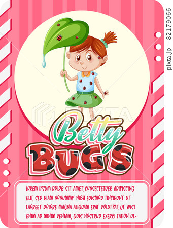 Character game card template with word Betty Bugs 82179066