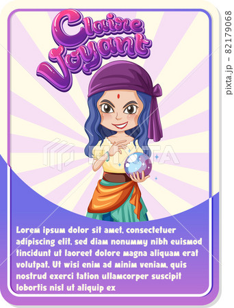 Character game card template with word Claire Voyant 82179068
