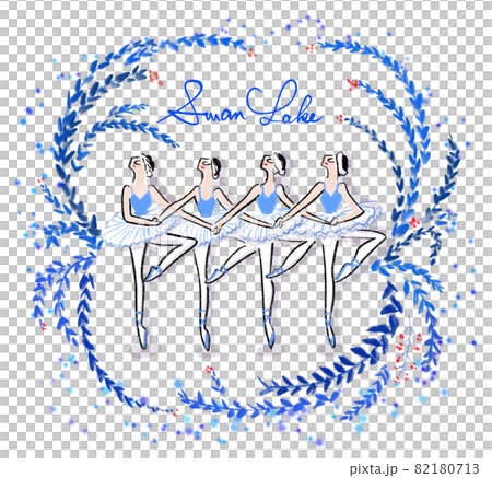 芭蕾舞演員跳舞天鵝湖的插圖 82180713