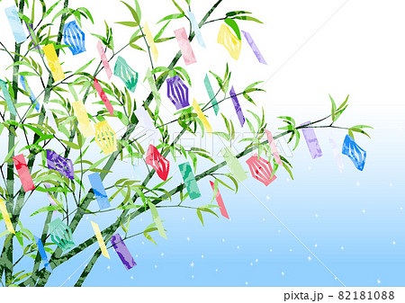 七夕の節句-笹竹と七夕飾り 七夕の節句-笹竹と七夕飾り 82181088