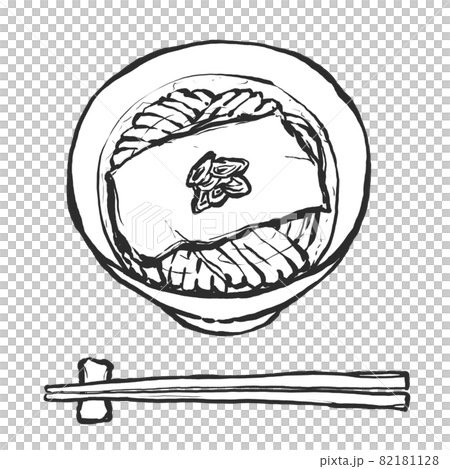 きつねうどんの手描き筆絵風イラスト 82181128