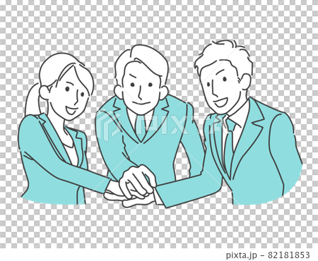 同僚、チームの仲間と一緒に頑張る イメージイラスト 同僚、チームの仲間と一緒に頑張る イメージイラスト 82181853