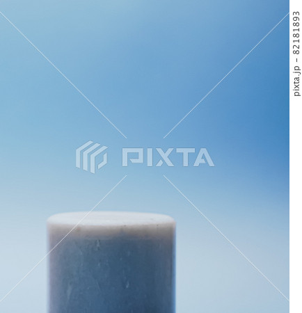 Beauty product display presentation, marble podium for cosmetics showcase on blue background Beauty product display presentation, marble podium for cosmetics showcase on blue background 82181893