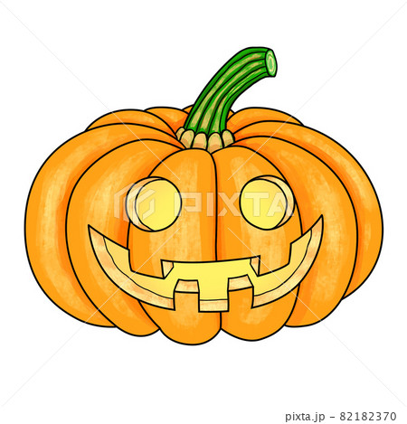 ハロウィンのかぼちゃ ジャック オー ランタンのイラストのイラスト素材 1370
