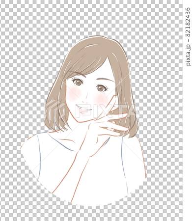 A woman who poses with a smile 82182436