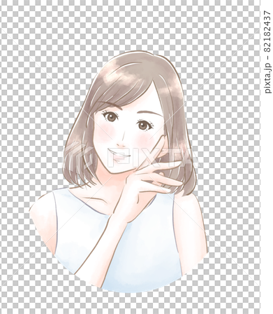 Woman hand posing with a smile Watercolor style Woman hand posing with a smile Watercolor style 82182437