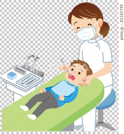 歯科治療を受ける子供 小児歯科のイラスト素材 [82182749] - PIXTA