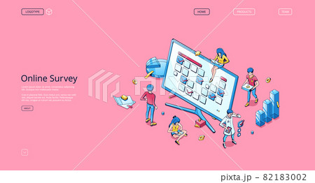 Online survey isometric landing, questionnaire 82183002