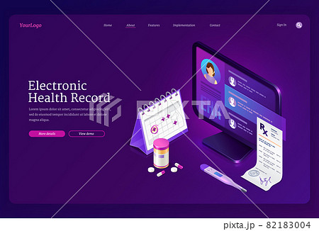 Ehr, electronic health record isometric landing 82183004