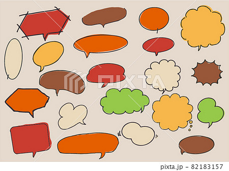 吹き出しいろいろ秋色 82183157