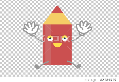 かわいい赤ペンのキャラクターがジャンプするベクターイラストのイラスト素材