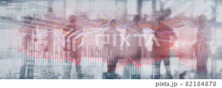 Finance Banking and Investment concept. Double exporsure stacked of coins and city with graph Finance Banking and Investment concept. Double exporsure stacked of coins and city with graph 82184878