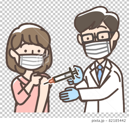 注射を受ける女性 82185442
