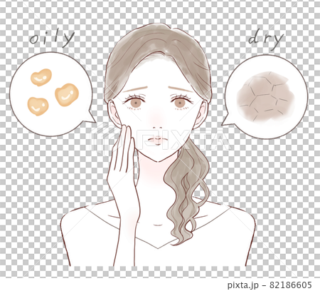 Women who suffer from mixed skin Women who suffer from mixed skin 82186605