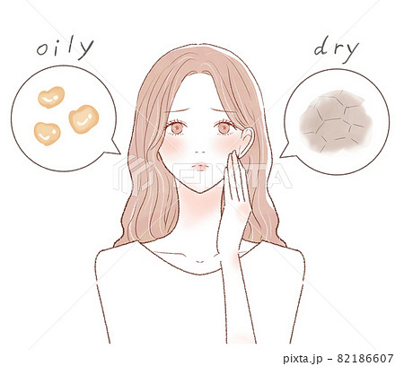 混合肌に悩む女性 混合肌に悩む女性 82186607