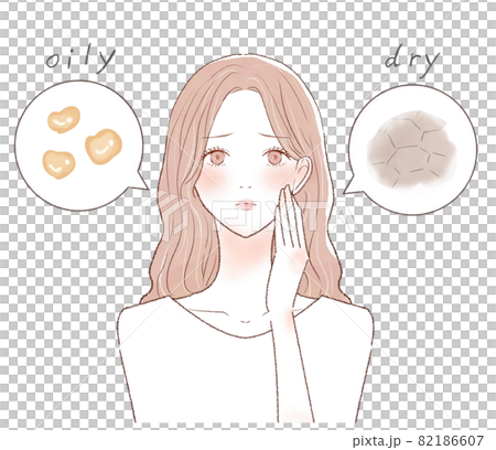 混合肌に悩む女性 混合肌に悩む女性 82186607