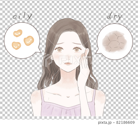 混合肌に悩む女性 82186609