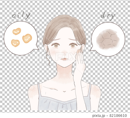 患有混合性皮膚的女性 82186610