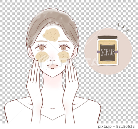 用磨砂膏呵護毛孔的女人 用磨砂膏呵護毛孔的女人 82186638