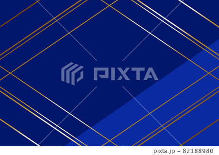 高級感のあるダイヤ模様背景　横位置　ブルー＆ゴールド 82188980