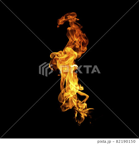 Fire flames collection isolated on black background 82190150