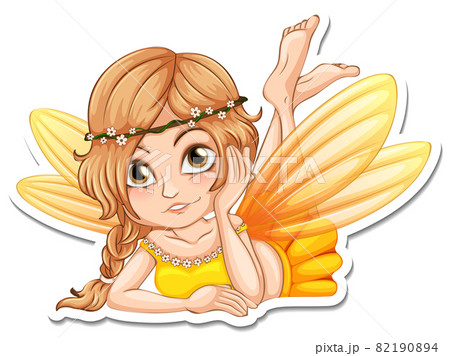 Beautiful fairy cartoon character sticker 82190894