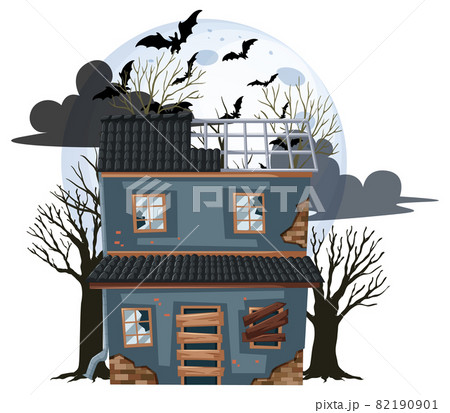 Isolated halloween abandoned house Isolated halloween abandoned house 82190901