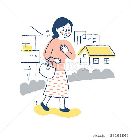 息切れしながら歩いている女性 82191842