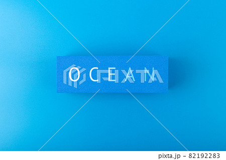 Single word ocean on dark blue background with gradient Single word ocean on dark blue background with gradient 82192283